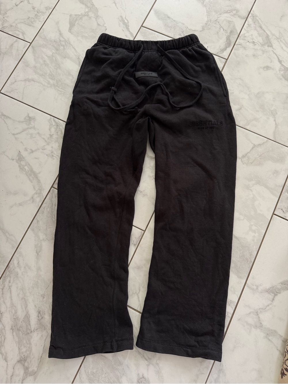 Fear of God Essentials Black Baggy Open Cuff Sweats Sweatpants Joggers Size S